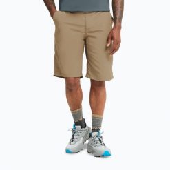 Spodenki trekkingowe męskie Jack Wolfskin Duneland. Brązowe szorty męskie Jack Wolfskin, bez wzorów, z materiału. Za 179.99 zł.