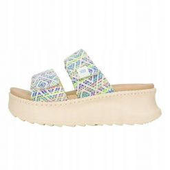 HeyDude Damskie Klapki Delray Slide Surf Baja. Brązowe klapki damskie Hey dude, bez wzorów, z materiału, bez obcasa. Za 199.00 zł.