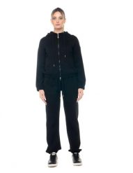 Bluza wygodny z kaptur na co dzień na siłownię. Czarne bluzy sportowe damskie LEONE 1947 APPAREL, bez wzorów, z dresówki, bez ramiączek, bez kaptura. Za 210.46 zł.
