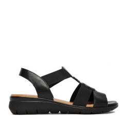 Sandały Go Soft. Czarne sandały damskie GO SOFT, bez wzorów, bez obcasa, na płaskiej podeszwie. Za 179.99 zł.