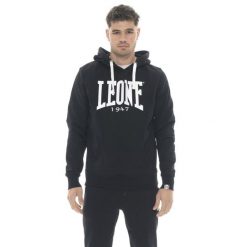 Bluza z bawełna z kaptur na trening na czas wolny. Czarne bluzy z kapturem męskie LEONE 1947 APPAREL, z bawełny. W wyprzedaży za 120.78 zł.