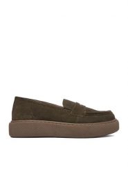 Lasocki Półbuty CEO-WI23-CRICKIT-06 Khaki. Brązowe półbuty damskie Lasocki, bez wzorów, ze skóry, bez obcasa, na płaskiej podeszwie. Za 229.99 zł.