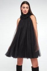 Sukienka tiulowa mini TWINSET ACTITUDE. Sukienki damskie Twinset Milano, m, bez wzorów, z tiulu, bez kołnierzyka, bez ramiączek, mini. W wyprzedaży za 675.35 zł.