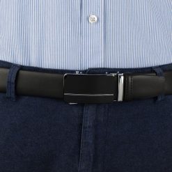 Pasek męski skórzany 3,5 cm klamra automatyczna Beltimore czarny 02-586 : Kolory - czarny, Rozmiar pasków - r.110-125 cm. Czarne paski męskie bez wzorów, ze skóry, wizytowe. Za 64.99 zł.
