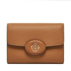 Portfel Tory Burch. Brązowe portfele damskie Tory Burch, bez wzorów. Za 569.99 zł.