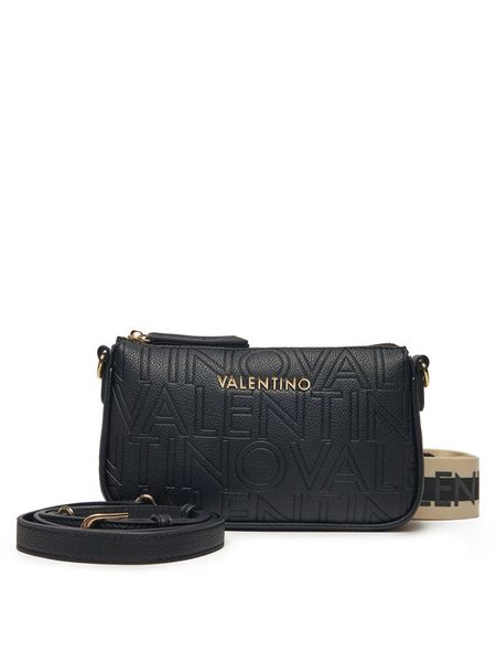 Valentino Torebka Pansy VBS8PG42 Czarny. Czarne listonoszki damskie Valentino, bez wzorów, ze skóry, bez dodatków. Za 449.99 zł.