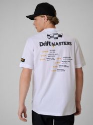 4F T-shirt loose z nadrukiem uniseks 4F x Drift Masters - biały XL. Białe t-shirty męskie 4f, m, bez wzorów, z bawełny, bez kołnierzyka. Za 119.99 zł.