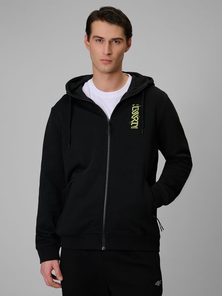 4F Bluza dresowa regular z kapturem męska - czarna L. Czarne bluzy z kapturem męskie 4f, l, z bawełny. Za 229.99 zł.