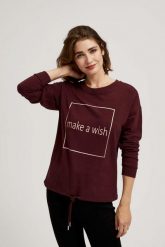 Prosta bluza z nadrukiem. Bluzy bez kaptura damskie MOODO, l, z bawełny. W wyprzedaży za 49.99 zł.