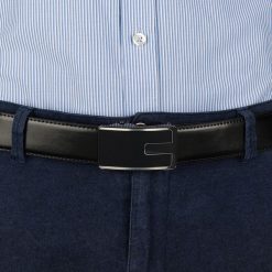 Pasek męski skórzany 3,5 cm klamra automatyczna Beltimore czarny 03-551 : Kolory - czarny, Rozmiar pasków - r.110-125 cm. Czarne paski męskie bez wzorów, ze skóry, wizytowe. Za 64.99 zł.