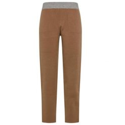 Spodnie Deha Dwukolorowe Dzianinowe Spodnie Proste Damskie. Brązowe spodnie materiałowe damskie Deha, bez wzorów, z dzianiny, eleganckie. Za 514.99 zł.