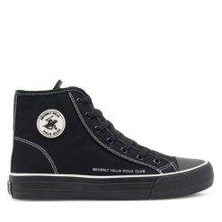Trampki Beverly Hills Polo Club. Czarne trampki i tenisówki męskie Beverly Hills Polo Club, bez wzorów, bez zapięcia. Za 129.99 zł.