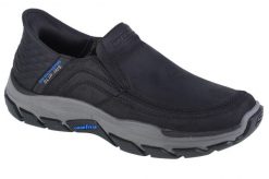 Buty sportowe Sneakersy męskie, Slip-Ins Respected - Elgin. Czarne buty sportowe na co dzień męskie Skechers, z materiału, bez zapięcia, trekkingowe. Za 399.99 zł.