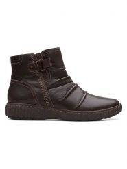 Clarks Skórzane botki "Caroline Orchid" w kolorze brązowym rozmiar: 39,5. Brązowe botki damskie Clarks, bez obcasa, bez zapięcia. Za 209.82 zł.