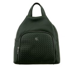 Damski plecak skórzany Canaletto z tłoczeniem plecionki – elegancja i funkcjonalność na co dzień P420s41t6. Zielone plecaki damskie bez wzorów, ze skóry, eleganckie. Za 389.50 zł.