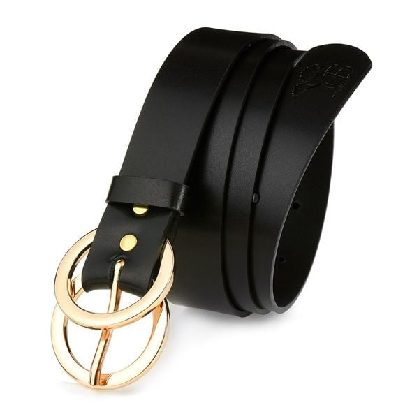 Pasek skórzany BELTIMORE czarny D50 r.110-125 cm. Czarne paski damskie bez wzorów. Za 49.90 zł.