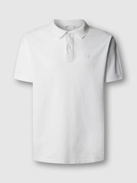 Pepe Jeans Koszulka polo "Oscar" w kolorze białym rozmiar: L. Białe koszulki polo męskie Pepe Jeans, l, bez wzorów, z bawełny, bez ramiączek. Za 154.07 zł.