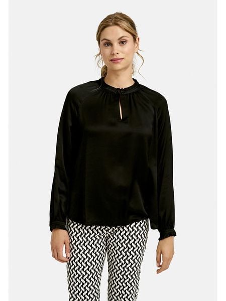 Milano Italy Bluzka w kolorze czarnym rozmiar: 42. Czarne bluzki damskie Milano Italy, bez wzorów, z wiskozy, bez kołnierzyka, bez ramiączek. Za 173.99 zł.