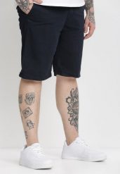 Granatowe Szorty Adraros. Niebieskie szorty męskie Born2be, z tkaniny, bez kołnierzyka. Za 79.99 zł.