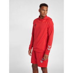 Bluza z kapturem Hummel hmlLEAD poly. Czerwone bluzy sportowe męskie HUMMEL, bez wzorów, casualowe, bez kołnierzyka, bez ramiączek. W wyprzedaży za 232.00 zł.