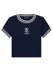 Guess T-Shirt J6YI26 K4425 Granatowy Regular Fit. Niebieskie koszulki dziewczęce Guess, z aplikacjami, z bawełny, bez ramiączek. Za 114.99 zł.