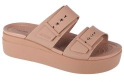 Sandały CROCS 207431C Brązowy. Brązowe sandały damskie Crocs, bez wzorów, z materiału, bez obcasa. Za 236.80 zł.