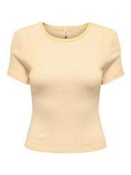 ONLY Koszulka w kolorze żółtym rozmiar: L. Żółte bluzki damskie Only, l, bez wzorów, z bawełny, bez kołnierzyka, bez ramiączek. Za 60.99 zł.