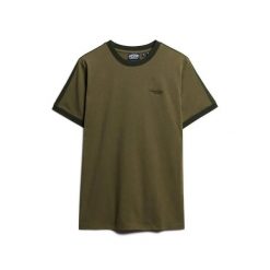 T-shirt z retro logo Superdry Essential. Zielone t-shirty męskie Superdry., m, bez wzorów, z bawełny, bez kołnierzyka. Za 133.85 zł.