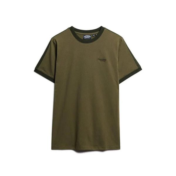 T-shirt z retro logo Superdry Essential. Zielone t-shirty męskie Superdry., m, bez wzorów, z bawełny, bez kołnierzyka. Za 133.85 zł.