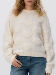 Strukturalny sweter - kremowy. Białe swetry klasyczne damskie Reserved, l, z dzianiny, bez kołnierzyka. Za 139.99 zł.
