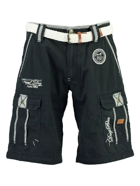 Geographical Norway Bermudy "Paillette" w kolorze granatowym rozmiar: XXL. Niebieskie szorty męskie Geographical Norway, z aplikacjami, z bawełny. Za 100.99 zł.