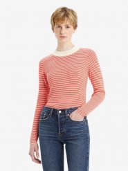 Levi's Sweter w kolorze beżowo-czerwonym rozmiar: S. Brązowe swetry klasyczne damskie Levi's, s, ze splotem, bez kołnierzyka. Za 131.74 zł.