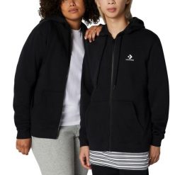 Bluza z Kapturem I Suwakiem Na Całej Długości Go-To Embroidered Star Chevron Ro…. Czarne bluzy z kapturem damskie Converse, l. Za 271.25 zł.