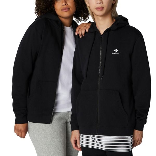 Bluza z Kapturem I Suwakiem Na Całej Długości Go-To Embroidered Star Chevron Ro…. Czarne bluzy z kapturem damskie Converse, l. Za 270.25 zł.