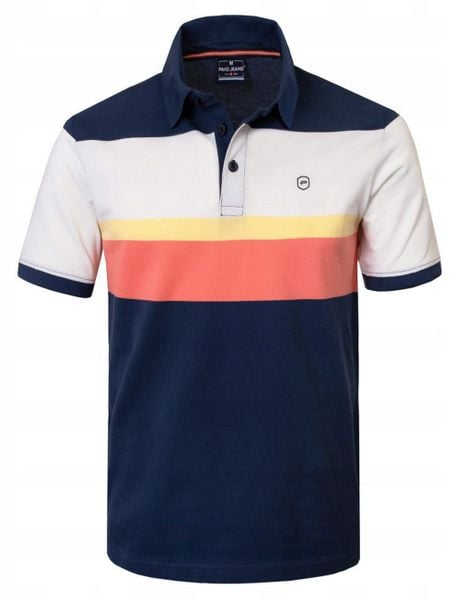 Męska Koszulka Polo - Pako Jeans - Kolorowa w Pasy. Koszulki polo męskie Pako Jeans, l, bez wzorów, z bawełny, bez ramiączek. Za 129.00 zł.