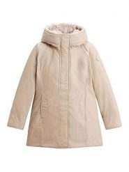 Woolrich Parka puchowa "Boulder" w kolorze beżowym rozmiar: S. Brązowe parki damskie Woolrich, s, bez wzorów, z puchu. Za 2,481.92 zł.