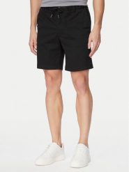 Jack & Jones Szorty materiałowe Jaiden Rocco 12292831 Czarny Regular Fit. Czarne szorty męskie Jack & Jones, z bawełny, bez kołnierzyka. Za 129.99 zł.