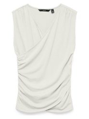 Vero Moda Bluzka w kolorze białym rozmiar: XS. Białe bluzki damskie Vero Moda, xs, bez wzorów, bez kołnierzyka, bez ramiączek. Za 90.95 zł.