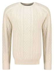 Geographical Norway Sweter "Fresh" w kolorze kremowym rozmiar: XL. Brązowe swetry męskie Geographical Norway, xl, bez wzorów, z bawełny, bez kołnierzyka. Za 104.14 zł.