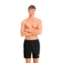 Kąpielówki męskie Puma Mid Shorts. Czerwone kąpielówki męskie Puma, l, bez wzorów, na fitness i siłownię. Za 173.99 zł.