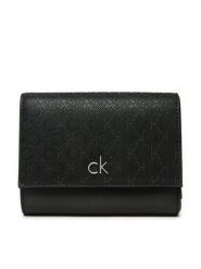 Calvin Klein Portfel Ck Daily Medium Trifold_Mono K60K612841 Czarny. Czarne portfele damskie CALVIN KLEIN, bez wzorów, ze skóry. Za 189.99 zł.