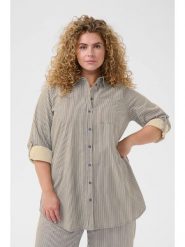 KAFFE curve Koszula w kolorze beżowo-niebieskim rozmiar: 42. Brązowe koszule damskie KAFFE curve, bez wzorów, z bawełny, bez kołnierzyka, bez ramiączek. Za 165.99 zł.