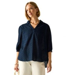 Koszula Damska Nofino Broderie. Niebieskie koszule damskie Regatta, l, bez wzorów, z bawełny, bez kołnierzyka, bez ramiączek. Za 184.99 zł.