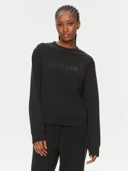Calvin Klein Bluza 000QS7154E Czarny Regular Fit. Czarne bluzy bez kaptura damskie CALVIN KLEIN, m, z bawełny. Za 239.99 zł.