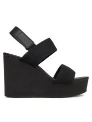 Calvin Klein Jeans Sandały Wedge Sandal Webbing In YW0YW01790 Czarny. Czarne sandały damskie Calvin Klein Jeans, bez wzorów, z jeansu, bez obcasa, na koturnie. Za 249.99 zł.