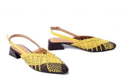 GIOSEPPO 79267 Kehancha yellow, czółenka damskie. Żółte czółenka damskie Gioseppo, w ażurowe wzory, z gumy, bez obcasa, na obcasie. Za 409.90 zł.