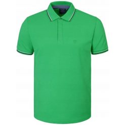 Koszulka Polo - Męska - Pako Jeans - Zielona, Kryte Guziki. Zielone koszulki polo męskie Pako Jeans, l, bez wzorów, z bawełny, bez ramiączek. Za 119.00 zł.