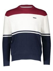 Pepe Jeans Sweter w kolorze granatowo-bordowo-białym rozmiar: L. Niebieskie swetry męskie Pepe Jeans, l, bez wzorów, z bawełny, bez kołnierzyka. Za 192.79 zł.