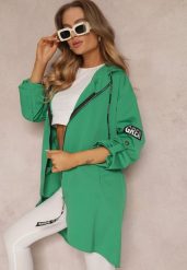 Zielona Kurtka Wiatrówka Oversize Palishe. Zielone kurtki damskie Renee, xs, bez wzorów, bez kaptura. Za 64.99 zł.