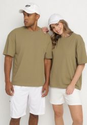 Ciemnobeżowa Koszulka T-shirt Klasyczna Paliessa. Brązowe t-shirty męskie Born2be, l, bez wzorów, bez kołnierzyka. Za 39.99 zł.